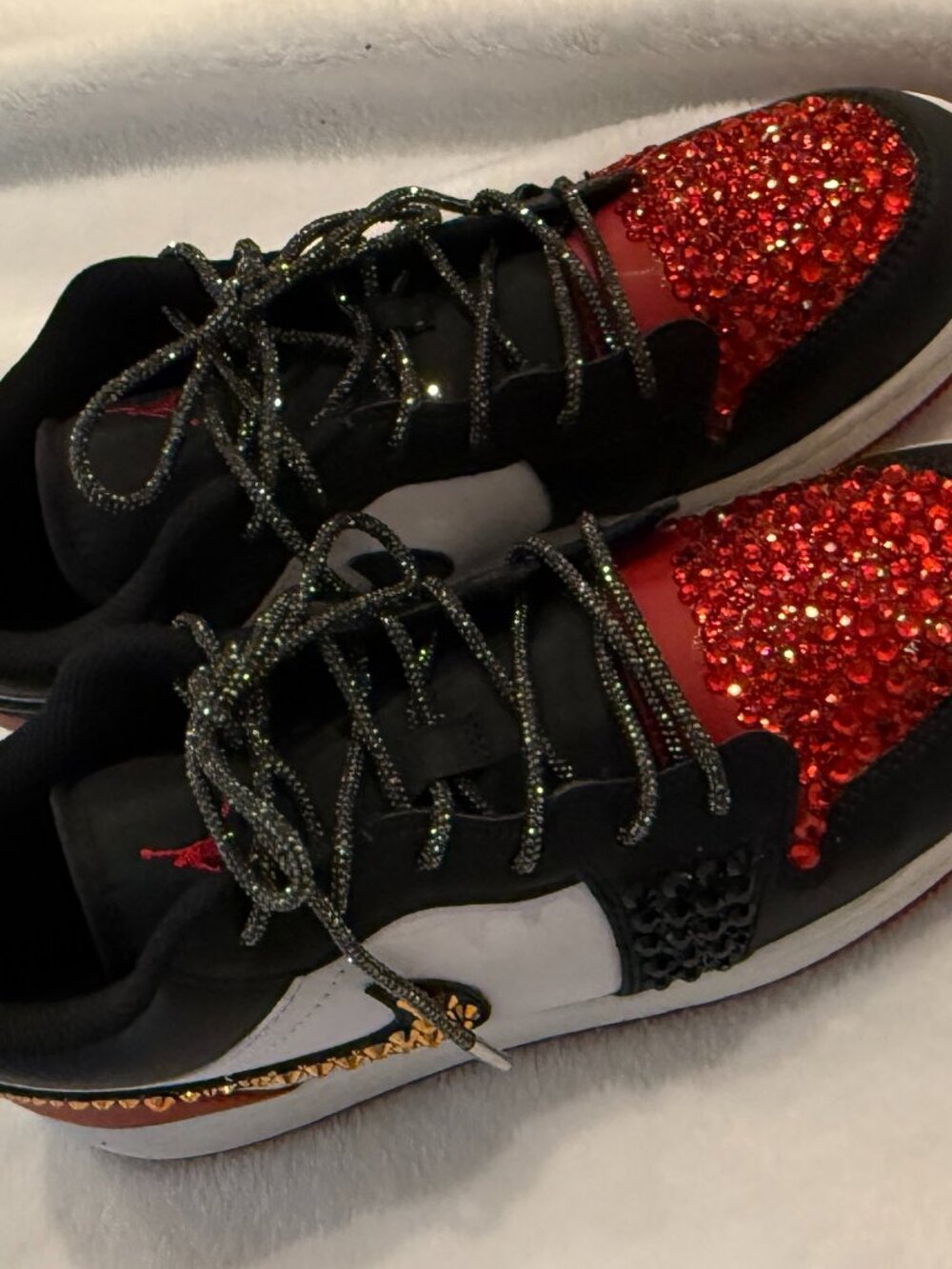 Bedazzled Air Jordan 1 Low | Custom Crystal Bling | Men's 6.5